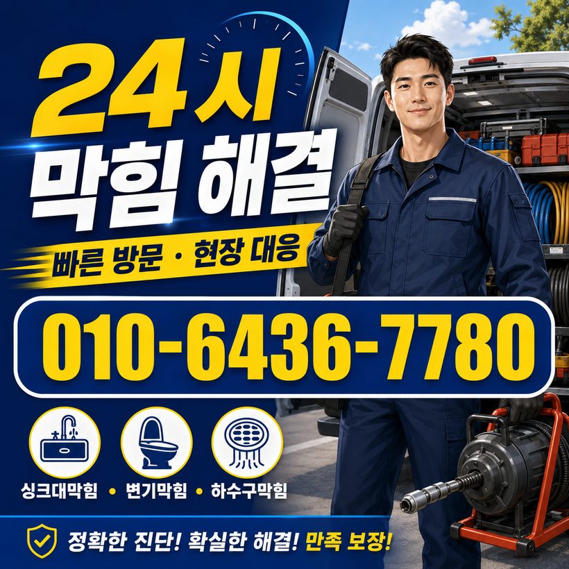 공성면 지역 세면대막힘 관련 이미지